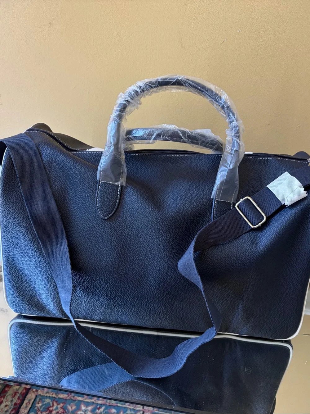 Ralph Lauren Navy Duffel with White Polo Emblem